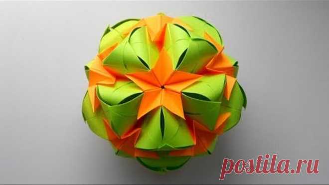 Кусудама Sweet Spring Новогоднее украшение из бумаги оригами