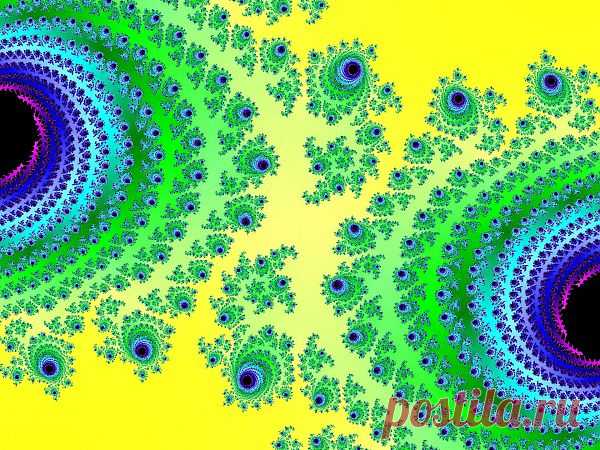 Green Fractal , Yellow Background  Free Stock Photo HD - Public Domain Pictures