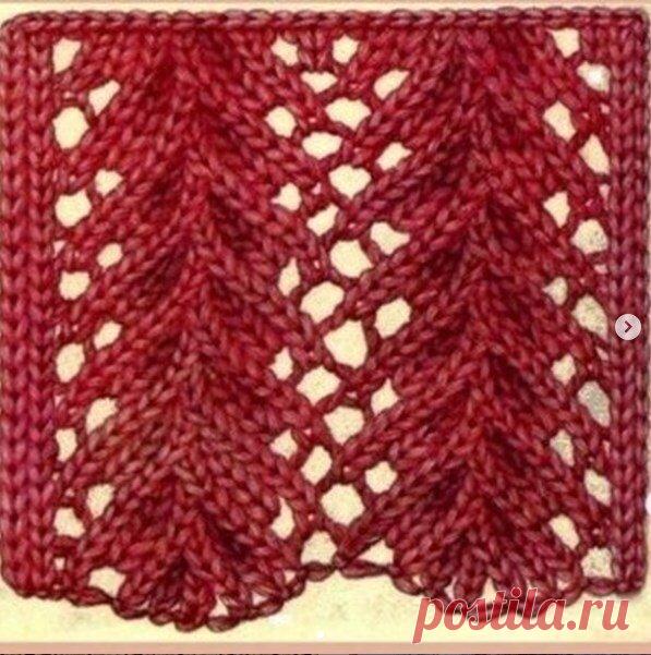 Ажурный узор спицами. Описание вязания | Вязание с Аленой Липницкой | Яндекс Дзен