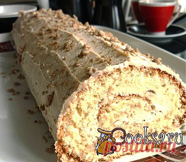Рулет с начинкой из творога и халвы рецепт с фото