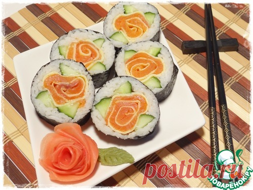 Роллы "Роза" с лососем - кулинарный рецепт
