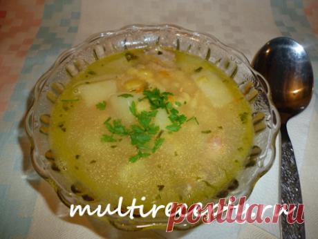 Гороховый суп с курицей в мультиварке - рецепт с фото