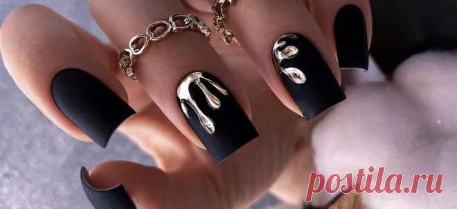 Темный маникюр 2023: стильный дизайн +250 фото