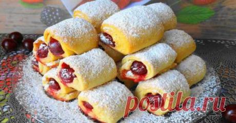 «Вишни под снегом» за 30 минут — невесомое и хрустящее печенье с кислинкой. Замороженные ягоды тоже подойдут. — БЛИНЧИК