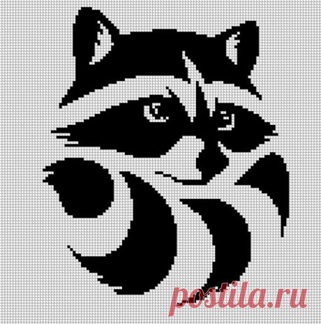 Raccoon Cross Stitch Pattern Monochrome Animals Cross Stitch | Etsy