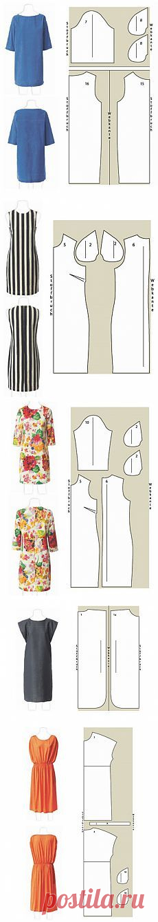 4 платья на лето / Простые выкройки / - Sommer Mode [ad_1] 4 платья на лето / Простые выкройки /