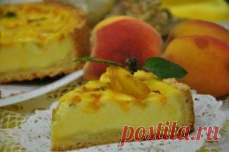 Заливной пирог с персиками : Выпечка сладкая