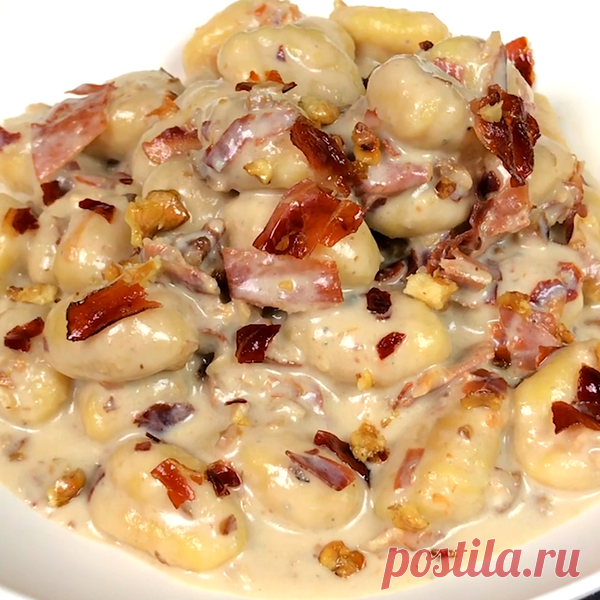 Gnocchi con crema di gorgonzola, speck e noci - Al.ta Cucina