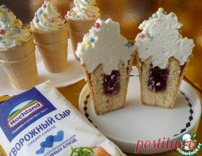 Капкейки в вафельных стаканчиках 