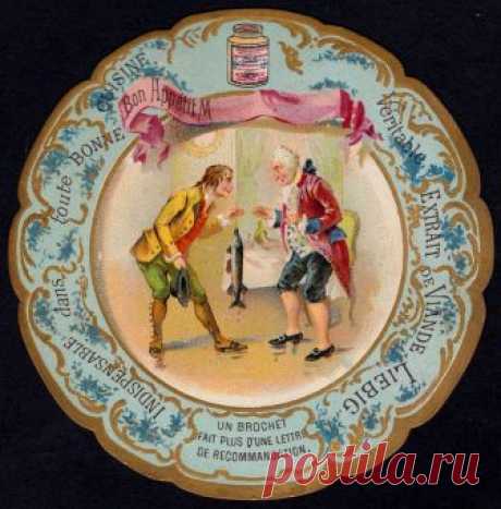 Liebig Table Card T18 - Illustrated Proverbs Liebig's Extract of Beef, table card "Illustrated Proverbs" issued in 1900