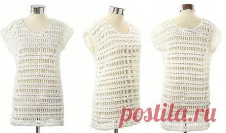 Вязаная крючком туника. Простой узор. Элегантный стиль.
=== КУРС ===
«Азбука вязания крючком»
