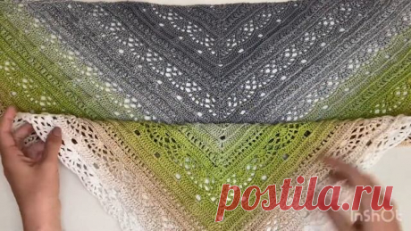 Как связать КРАСИВУЮ ШАЛЬ крючком. Авторская шаль крючком.