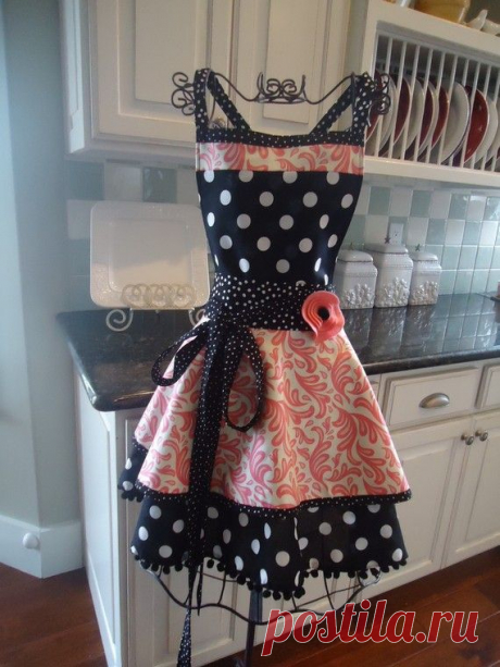 4RetroSisters &quot;Annabelle&quot; Womens Full Retro Apron - &quot;Sweet Pink&quot;