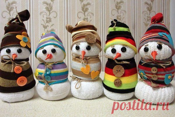Снеговик из носка — мягкая игрушка к Новому году / Я - суперпупер