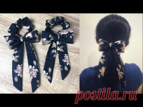DIY Bow Scrunchies วิธีทำโดนัทรัดผมแบบง่ายๆ - YouTube