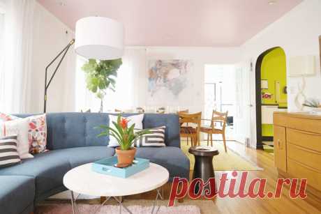 До и после: гостиная в стиле Mid-century modern