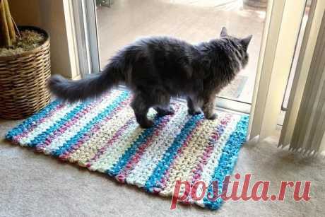 Тряпичный коврик крючком