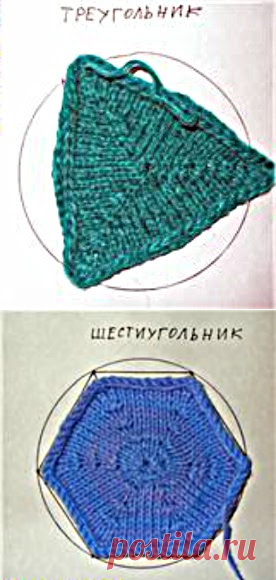 Вывязывание многоугольников круговым способом.(первый вариант объяснения)