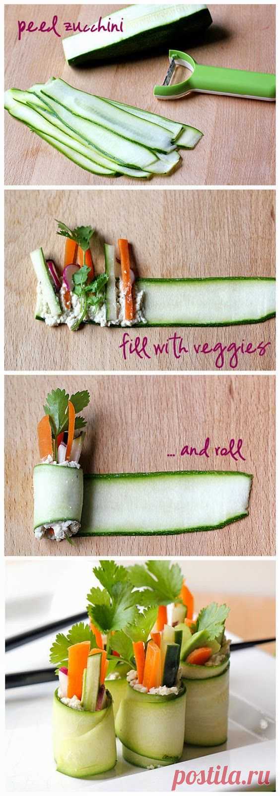 (1) Raw Zucchini "Sushi" Rolls | Рецепты блюд