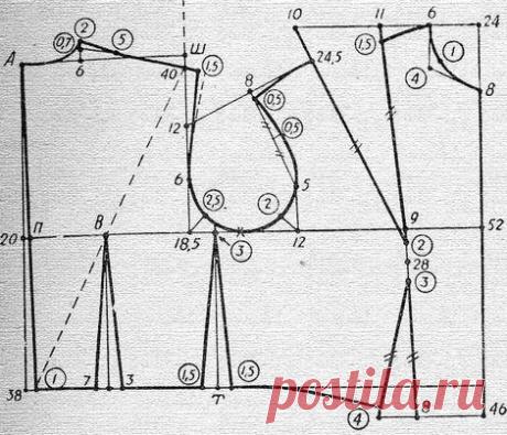 Конструирование основной выкройки лифа
