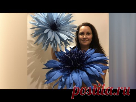 Василек из гофрированной бумаги просто. МК.  Growing flower cornflower.