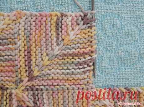 Чехол на подушку Карусель спицами в технике пэчворк, Вязание для дома
