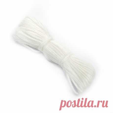 Шнур отделочный "Сороконожка" арт.с3601г17 шир.6мм (3мм) рис.8773 цв.01 белый уп.25м