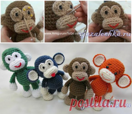 Игрушки крючком – обезьянки амигуруми
