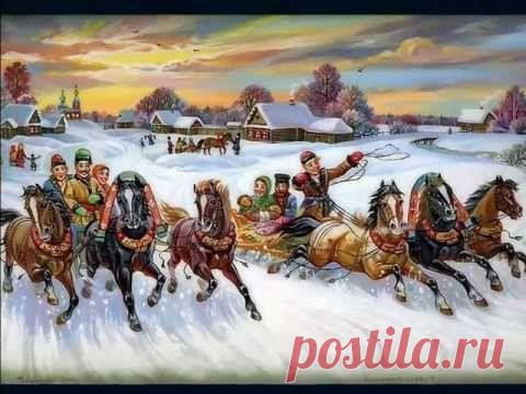 Мчится тройка. Лаковая миниатюра. Федоскино