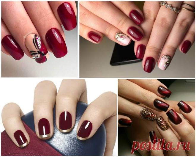 Потрясающие примеры бордового маникюра! 💅🔮
