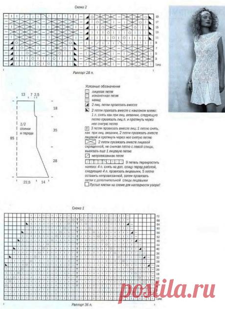 Платье лимонного цвета спицами