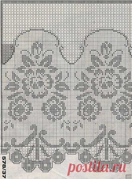 Филейная занавеска крючком. Филейное занавески схемы | Лаборатория домашнего хозяйства