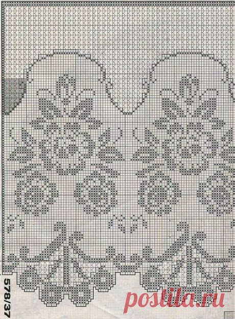 Филейная занавеска крючком. Филейное занавески схемы | Лаборатория домашнего хозяйства