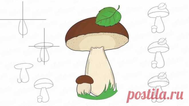 Рисуем с детьми грибы