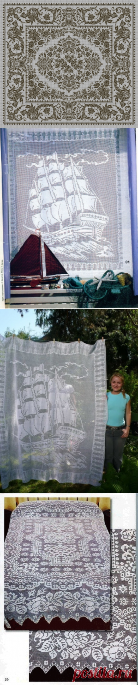 Филейное вязание крючком. Схемы.