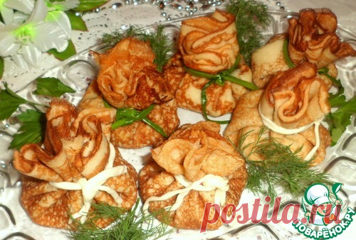 Жюльен в блинных мешочках - кулинарный рецепт