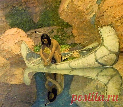 Индейцы и ковбои художника Amick Robert Wesley