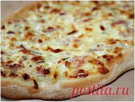 Как приготовить огненный пирог или фламмкухен из эльзасса - рецепт, ингридиенты и фотографии