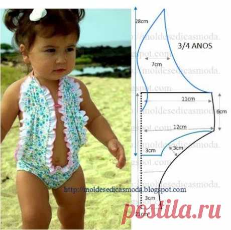 Купальник для девочк 3-4 лет | БЕСПЛАТНЫЕ ВЫКРОЙКИ