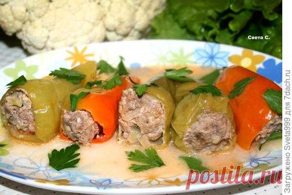 Перцы, фаршированные мясным фаршем и цветной капустой