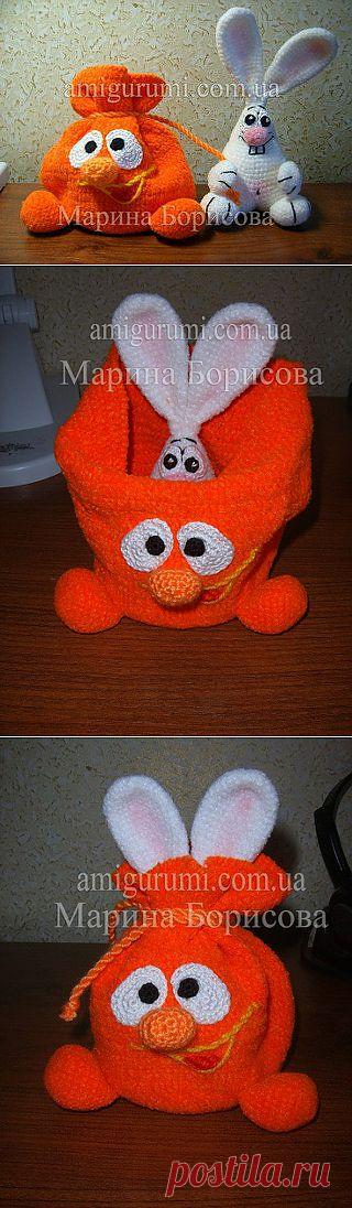 Заяц в мешке крючком | amigurumi.com.ua