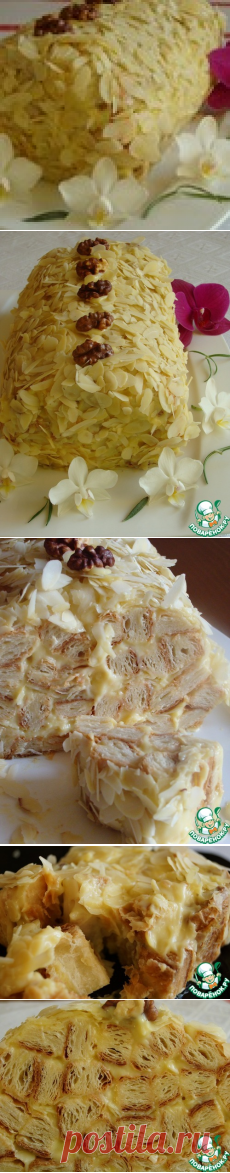 Миндальное полено из слоеного теста - кулинарный рецепт