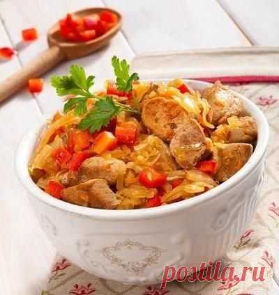 ГУЛЯШ - СВИНИНА С КВАШЕНОЙ КАПУСТОЙ !!! **Тушение в кастрюле. *Вкусно, быстро и ярко!