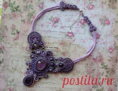 Handmade Soutache Necklace “Shades of Amethyst” | eBay