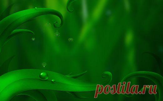 3D работа - зеленые обои :: PlatinumWALL.ru