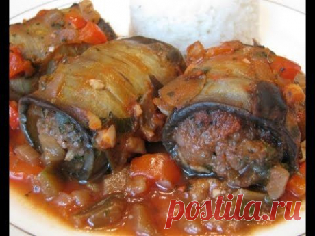 ТРУБОЧКИ ИЗ БАКЛАЖАНОВ С ГОВЯДИНОЙ И ОВОЩАМИ.