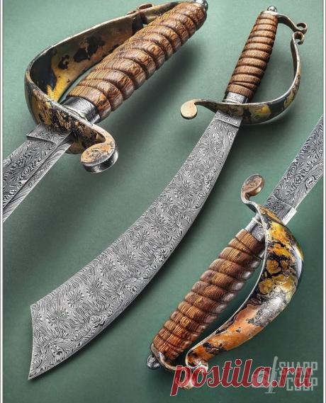Фальшион. Дамасская сталь.