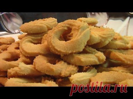 Печенье песочное «Колечки» видео рецепт