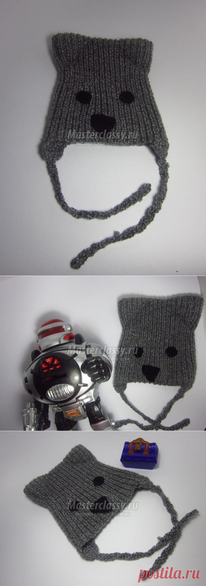 Вязание шапок. Волк. Пошаговый мастер-класс