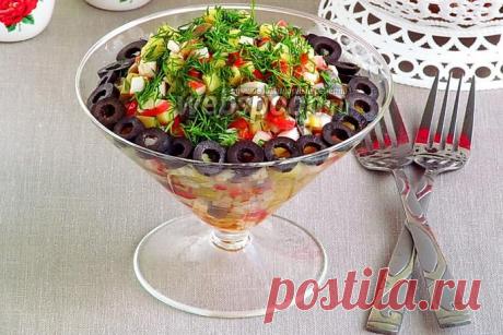 Салат грибной с крабовыми палочками